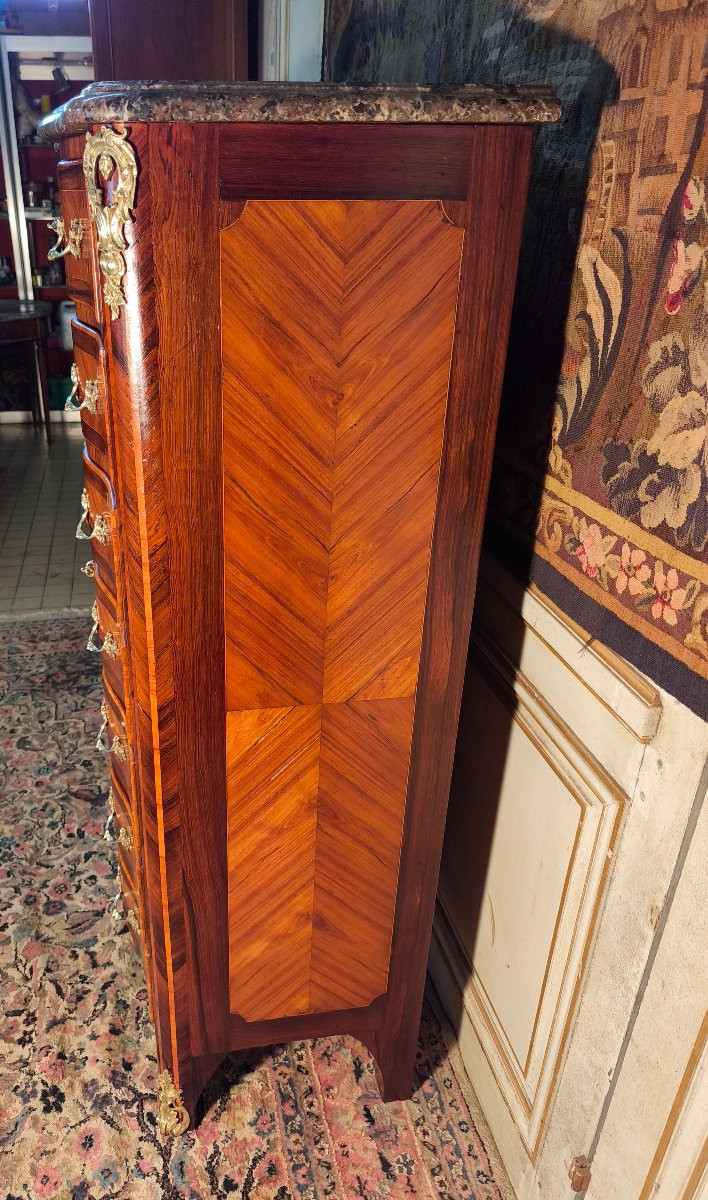Louis XV Crossbow Chest Of Drawers In Marquetry -photo-2