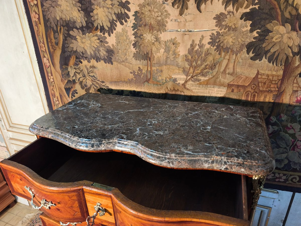 Louis XV Crossbow Chest Of Drawers In Marquetry -photo-4