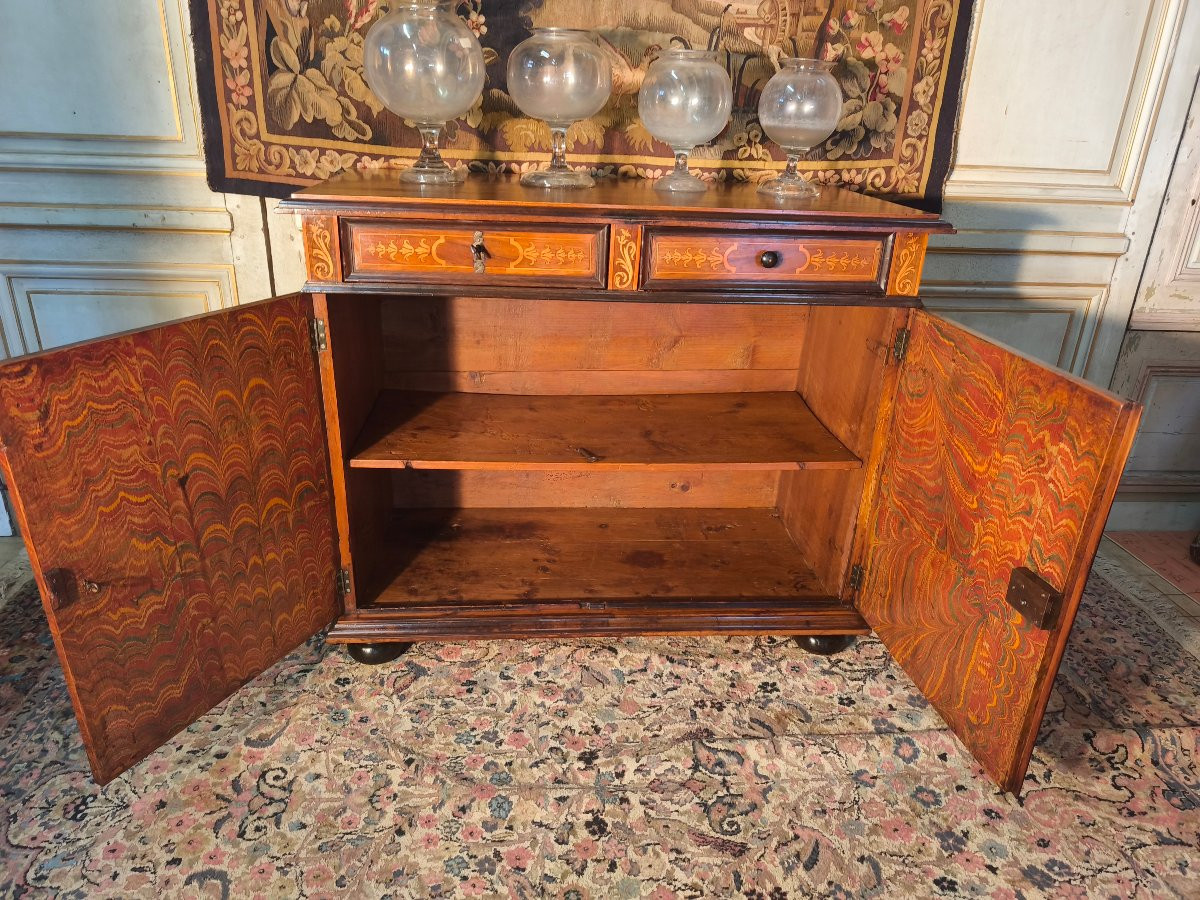 Buffet en noyer et marqueterie du 17 ème siècle -photo-3