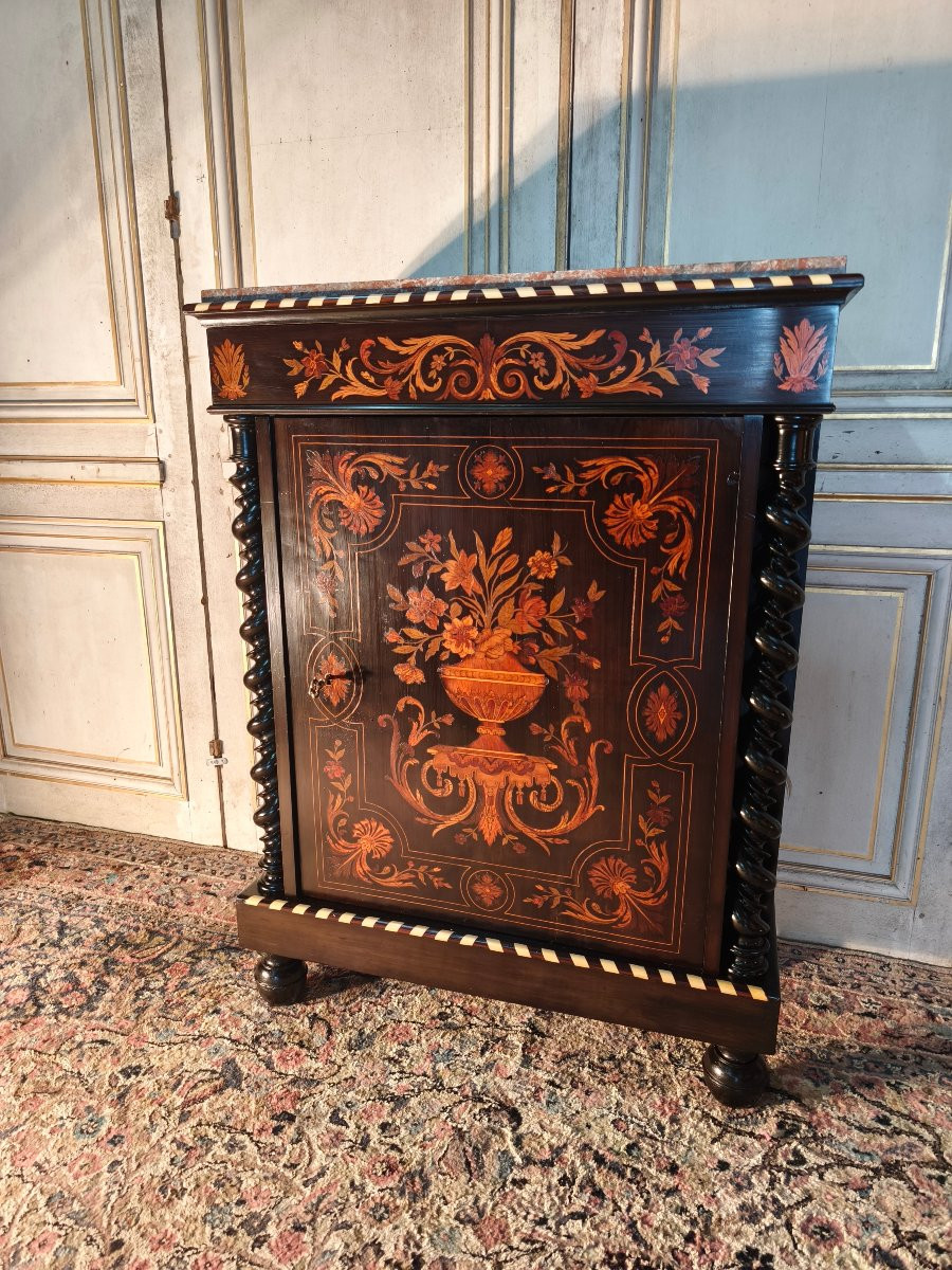 Napoleon III Furniture In Fine 19th Century Marquetry -photo-2