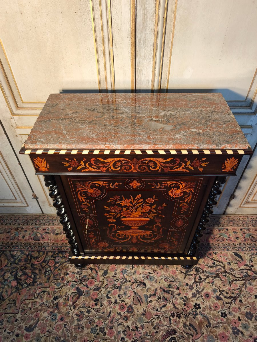 Napoleon III Furniture In Fine 19th Century Marquetry -photo-2
