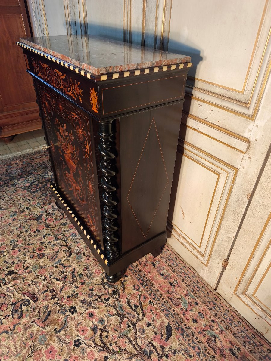 Napoleon III Furniture In Fine 19th Century Marquetry -photo-3