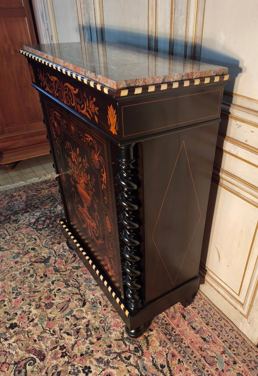 Napoleon III Furniture In Fine 19th Century Marquetry -photo-4