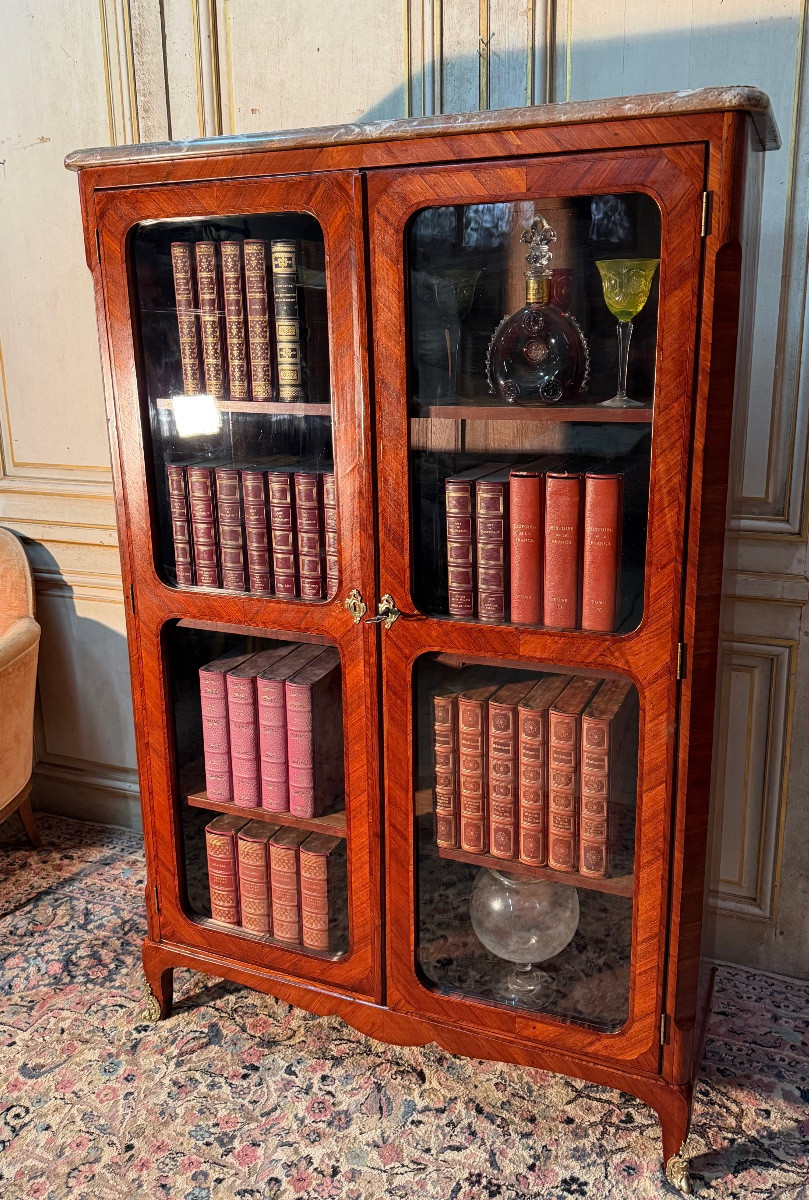 Louis XV Marquetry Bookcase, 18th Century -photo-2