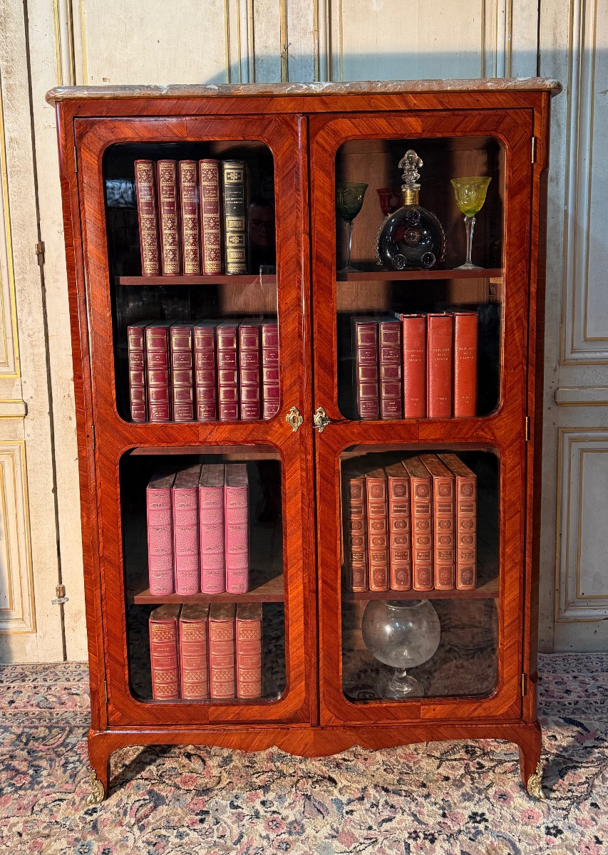Louis XV Marquetry Bookcase, 18th Century 