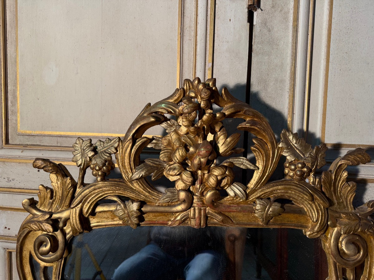 Louis XV Mirror With A Provençal Grape Motif, 18th Century. -photo-4