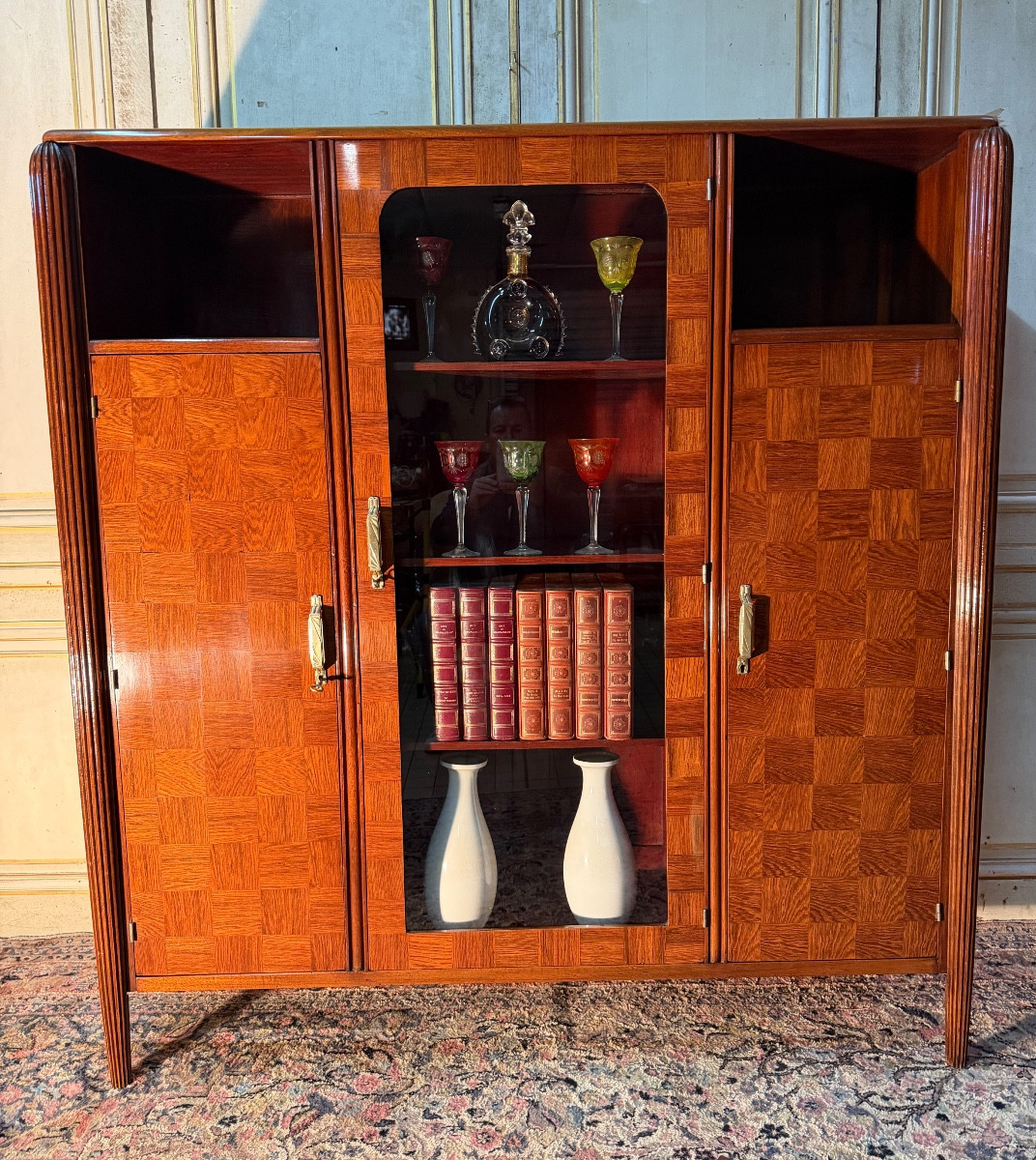 Bibliothèque Art deco 1930-1940 dans le goût de Paul Follot 