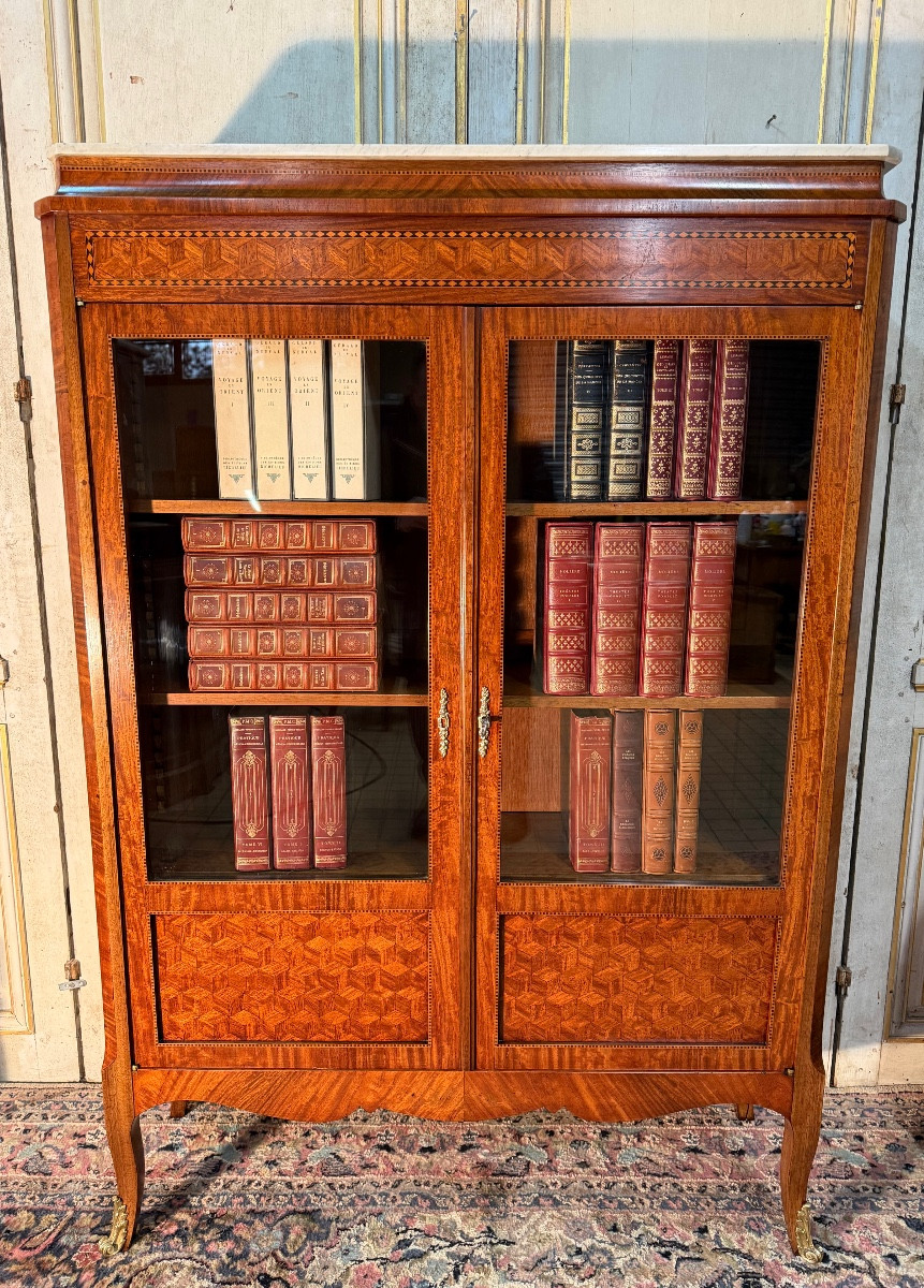 Late 19th Century Marquetry Bookcase 