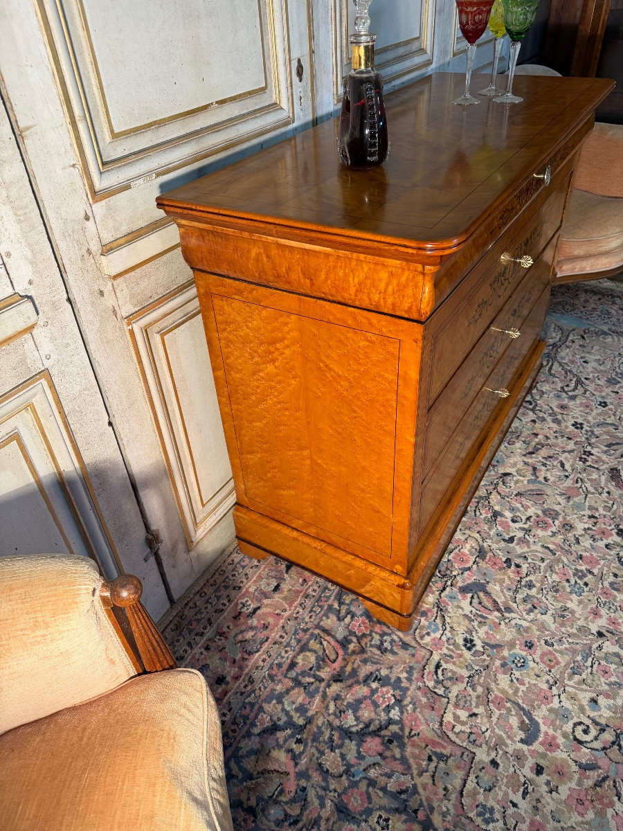 Commode Charles x en érable moucheté -photo-4