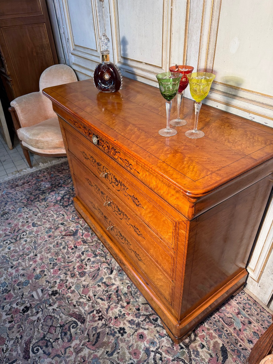 Commode Charles x en érable moucheté -photo-1