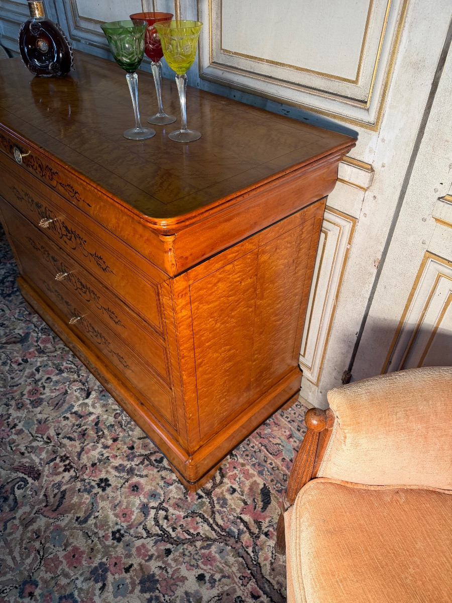Commode Charles x en érable moucheté -photo-2