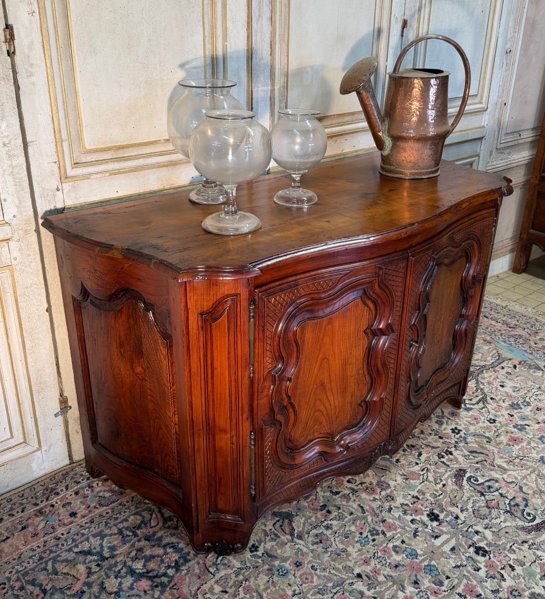 Buffet de chasse 18 eme galbé 3 faces d époque Louis XV -photo-3