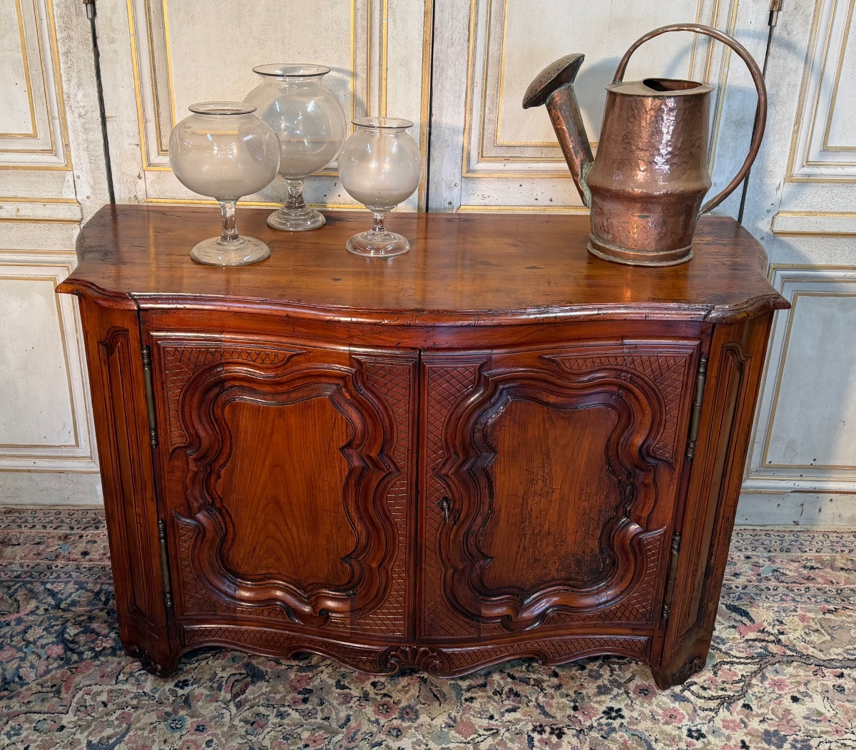 Buffet de chasse 18 eme galbé 3 faces d époque Louis XV -photo-4