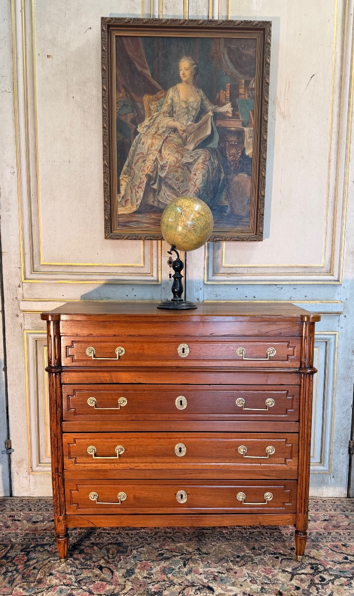 Small Louis XVI Period Walnut Chest Of Drawers, 18th Century 