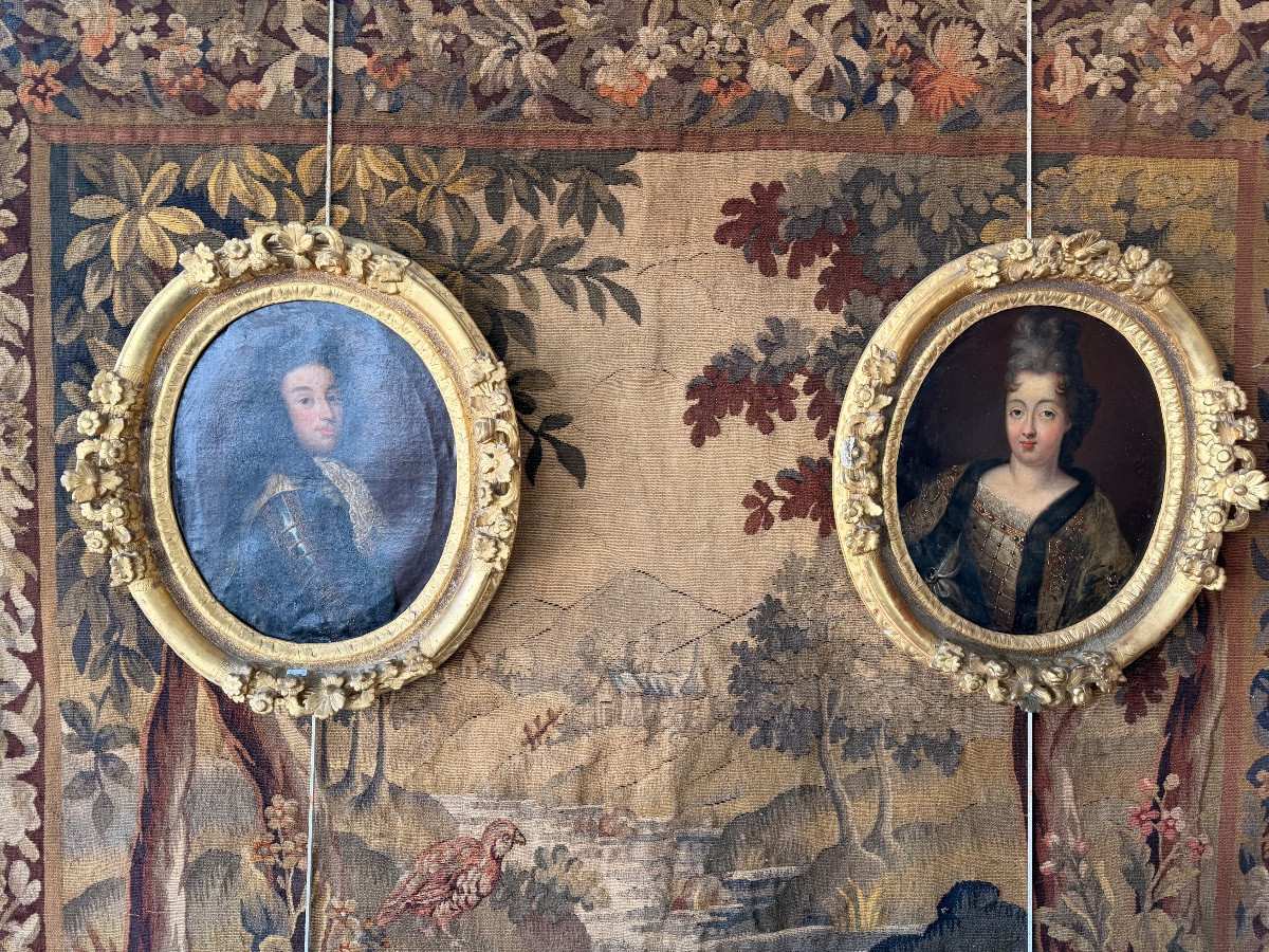 Paire de portrait fin 17 eme d époque régence -photo-6