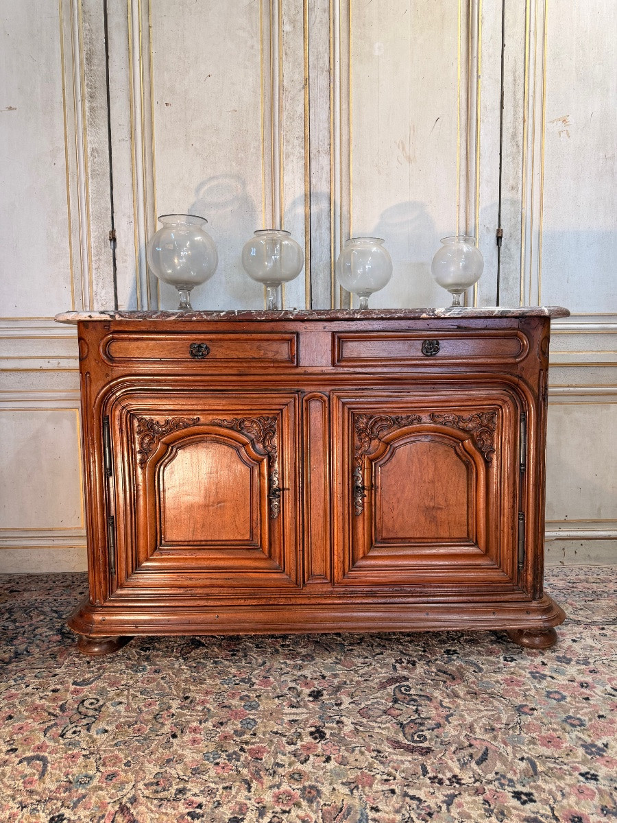 Buffet de chasse 18 eme lyonnais en noyer -photo-2