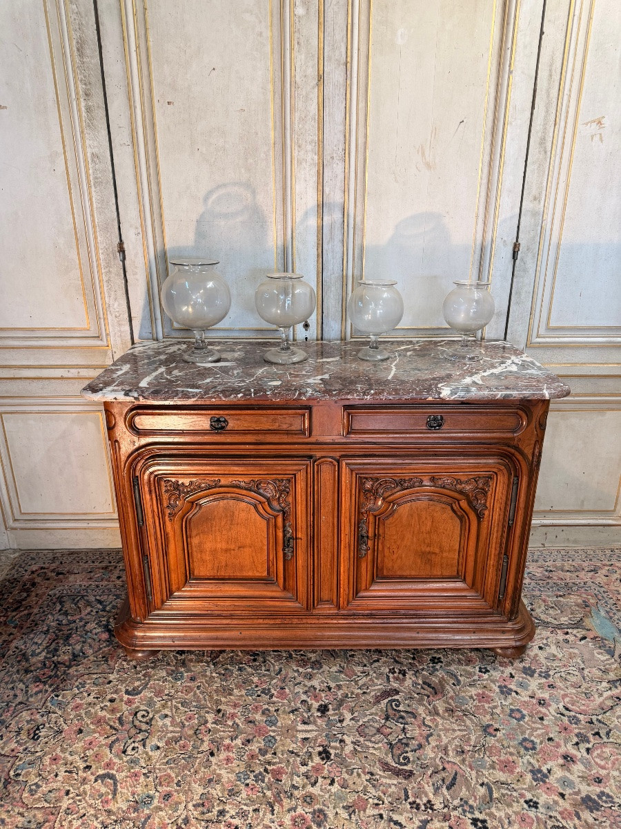 Buffet de chasse 18 eme lyonnais en noyer -photo-3