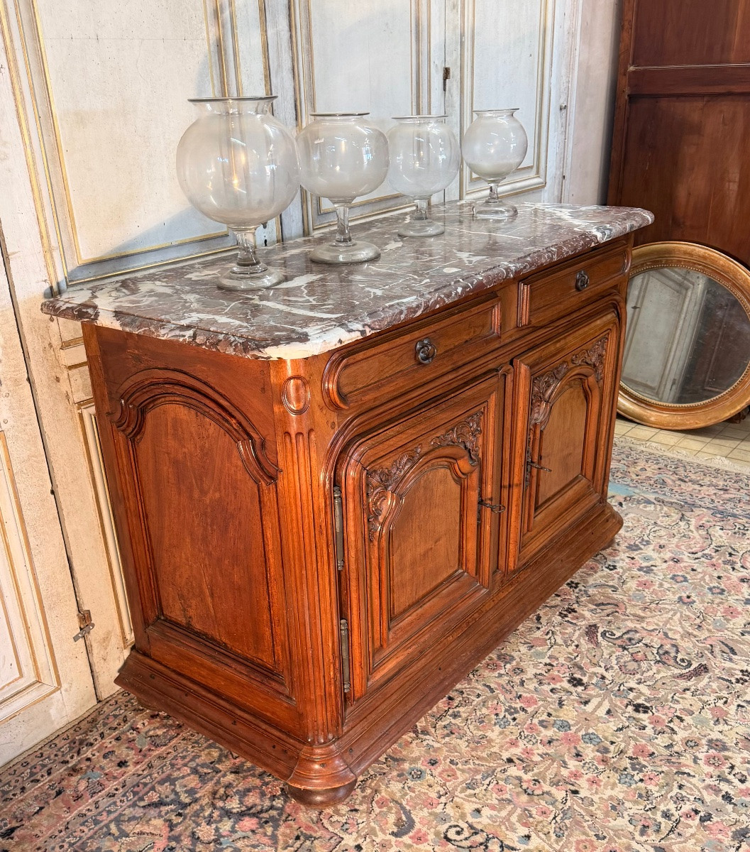 Buffet de chasse 18 eme lyonnais en noyer -photo-4