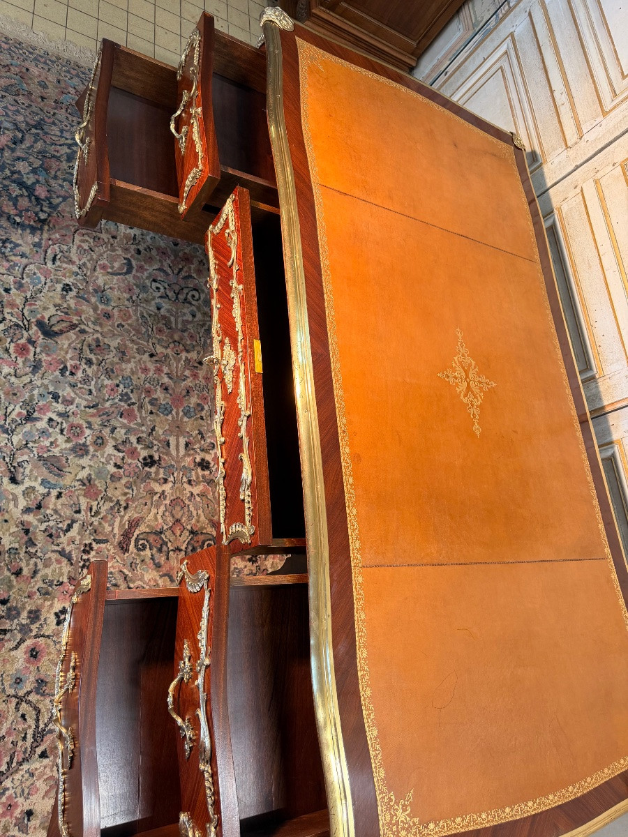Large Louis XV-style Chairman's Desk-photo-5
