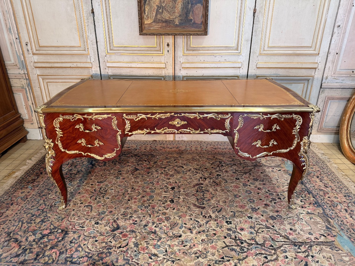 Large Louis XV-style Chairman's Desk-photo-6