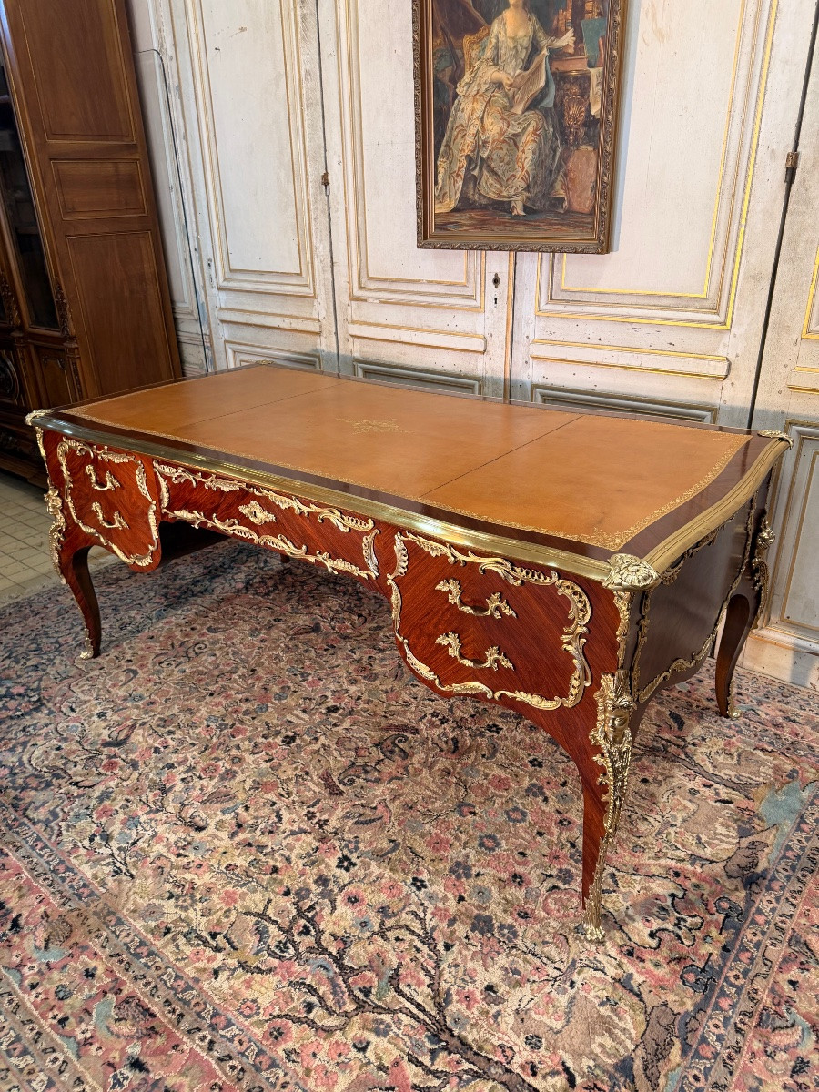 Large Louis XV-style Chairman's Desk-photo-7