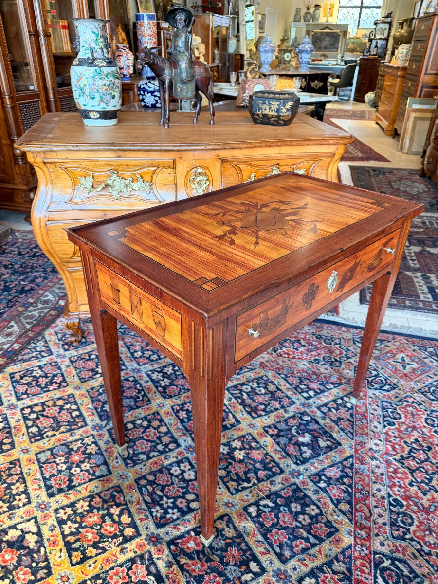 Lady's Table In Marquetry In The Topino Style 19th Century-photo-4