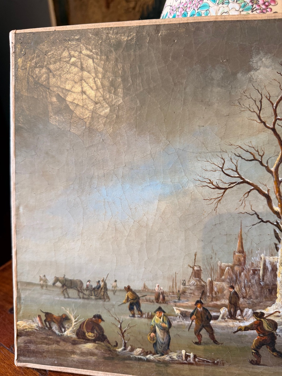Painting Dutch School 19th Century-photo-3