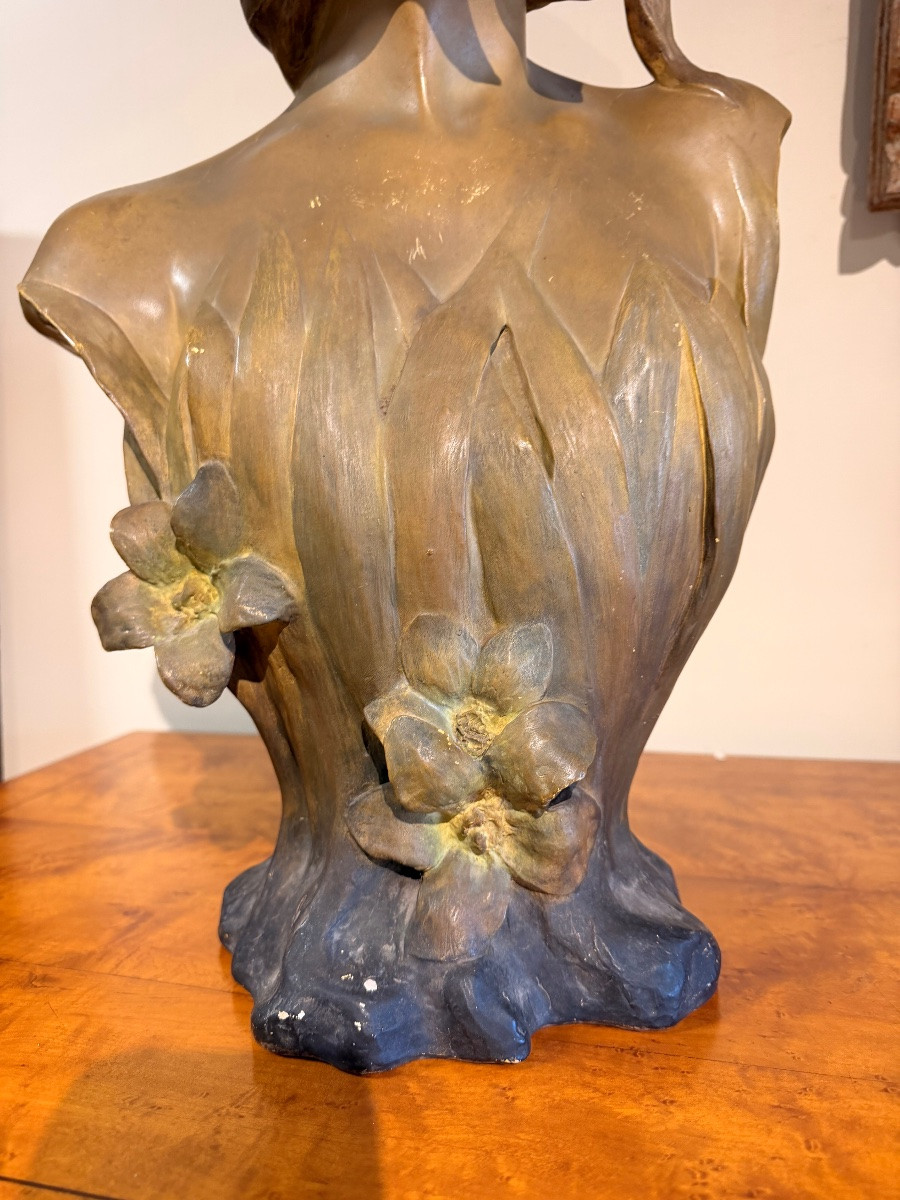 Buste en terre cuite art nouveau Friedrich Goldscheider 1890-photo-2