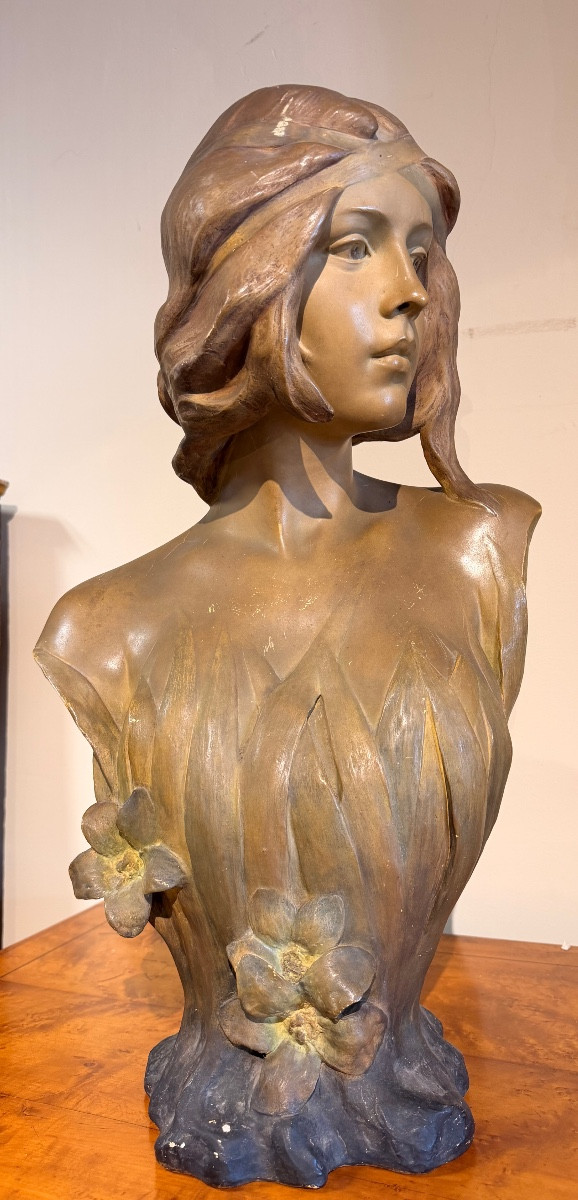 Buste en terre cuite art nouveau Friedrich Goldscheider 1890