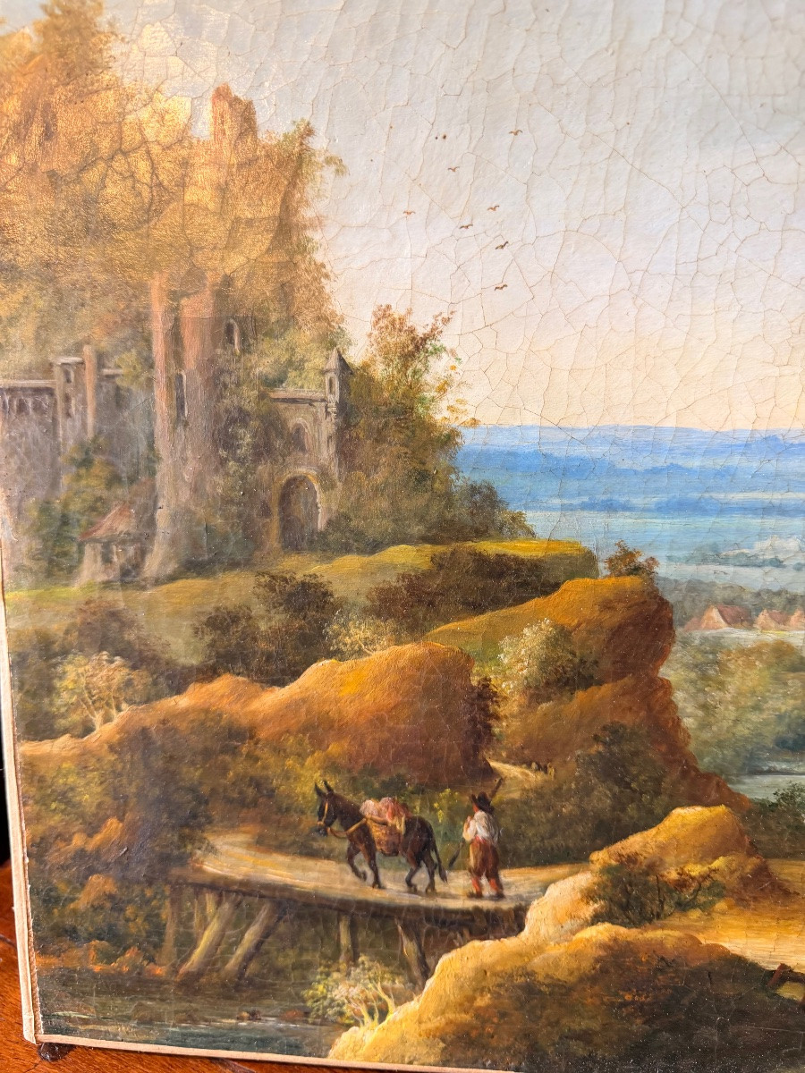 Painting Dutch School 19th Century-photo-3