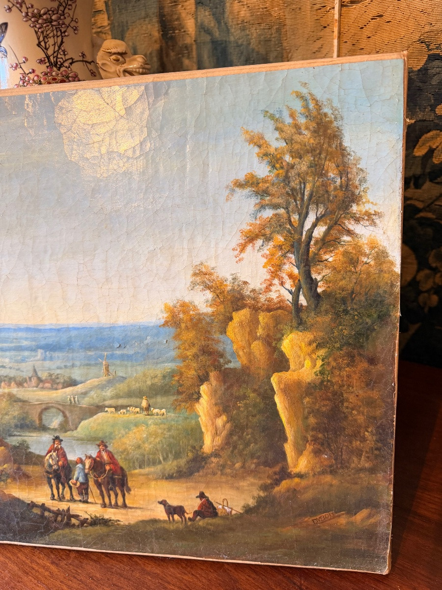 Painting Dutch School 19th Century-photo-4