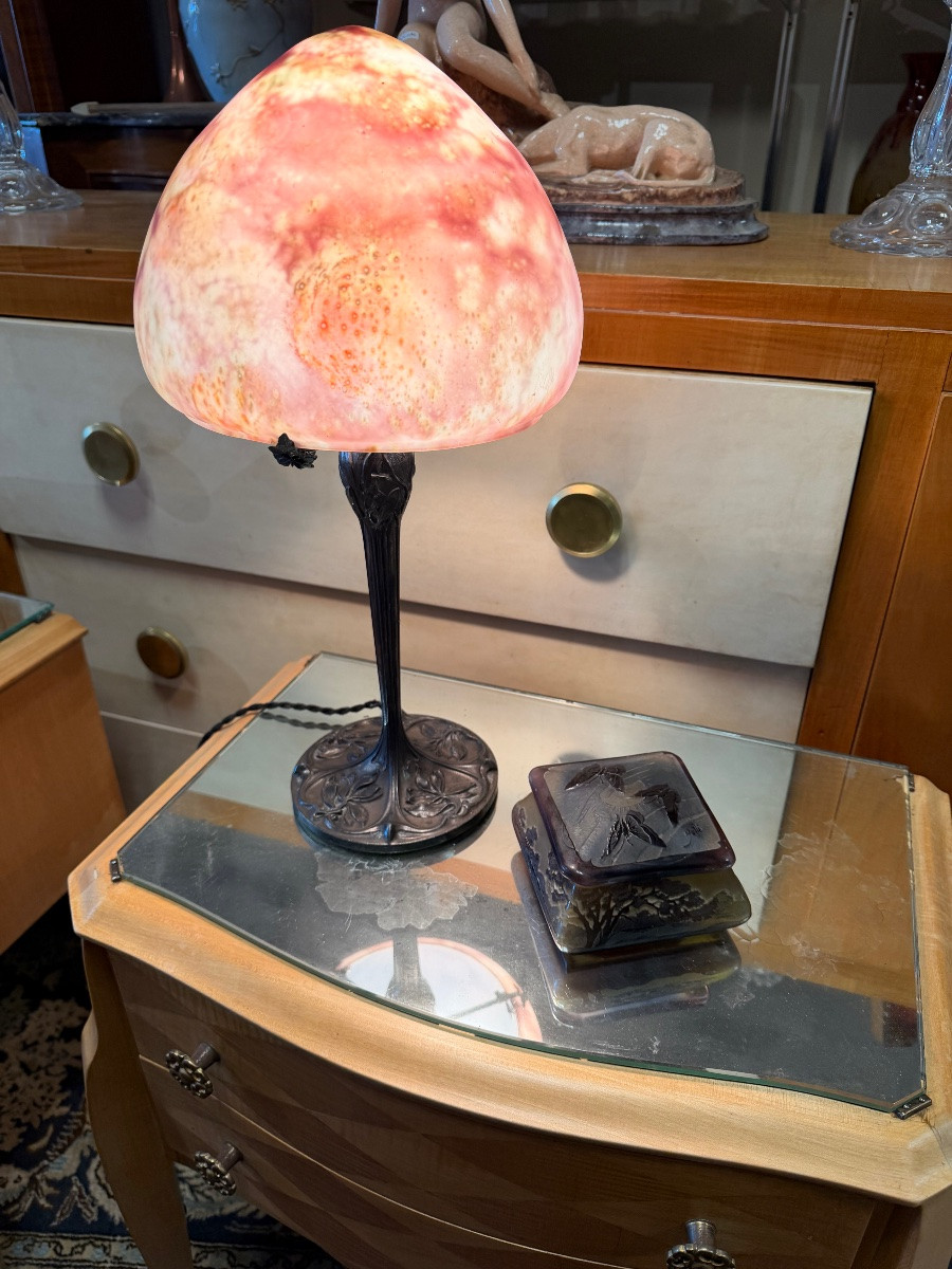 Lampe art nouveau dans le goût de Muller -photo-3