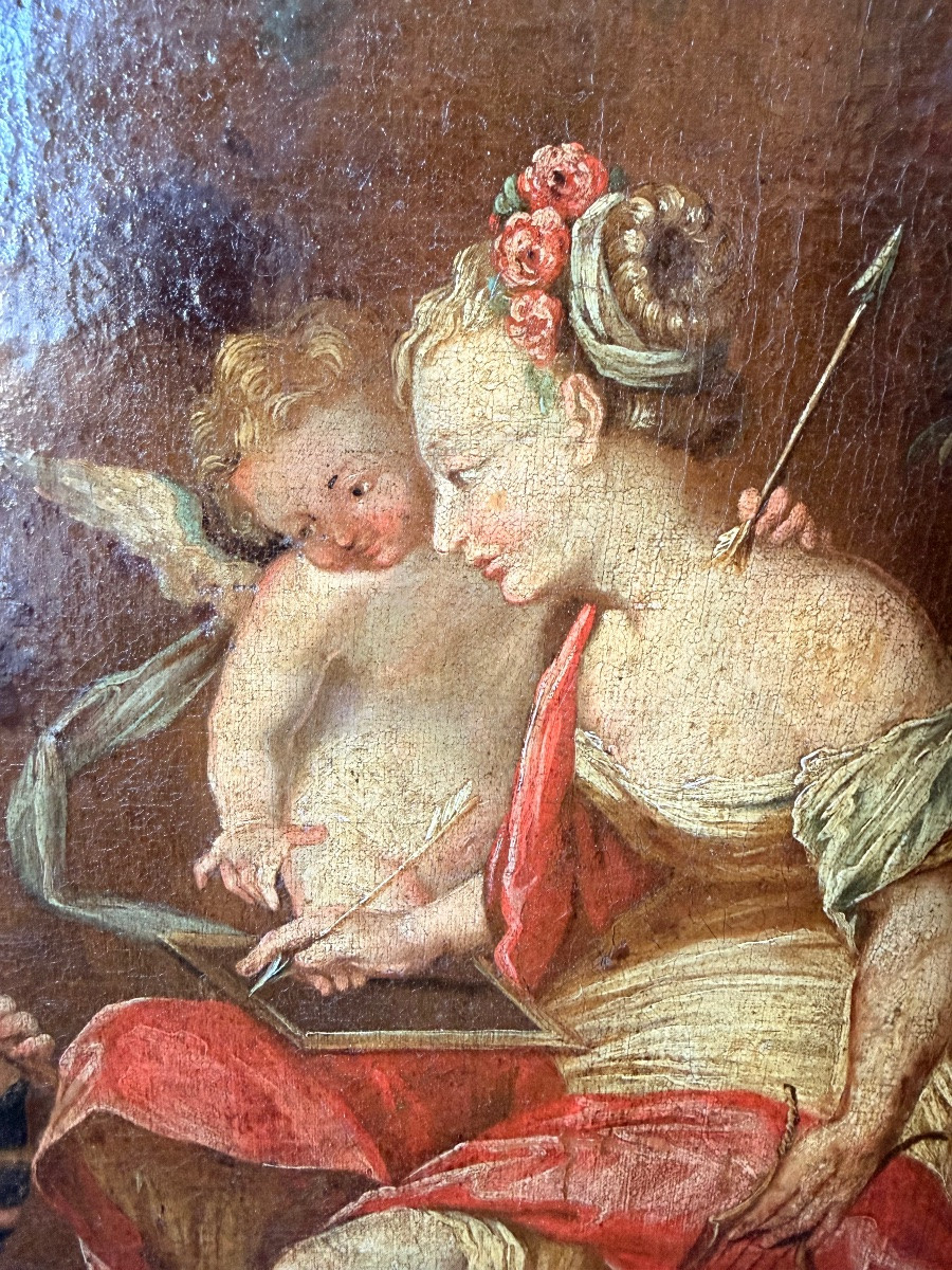Tableau 18 eme leda et les cygnes dans le goût de Nicolas Vleughels-photo-4