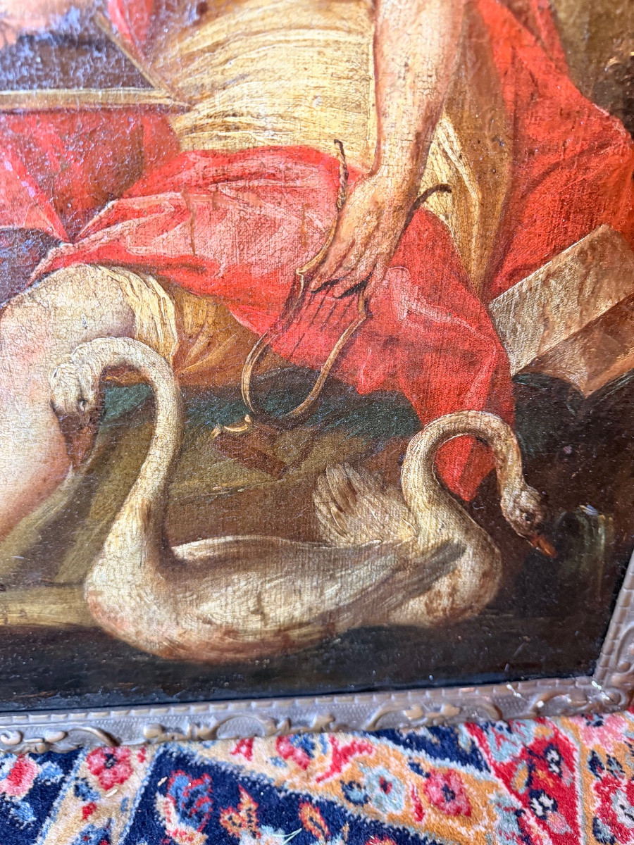 Tableau 18 eme leda et les cygnes dans le goût de Nicolas Vleughels-photo-1