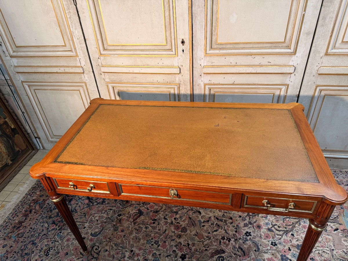 Large Louis XVI Style Desk Stamped André Mailfert-photo-3