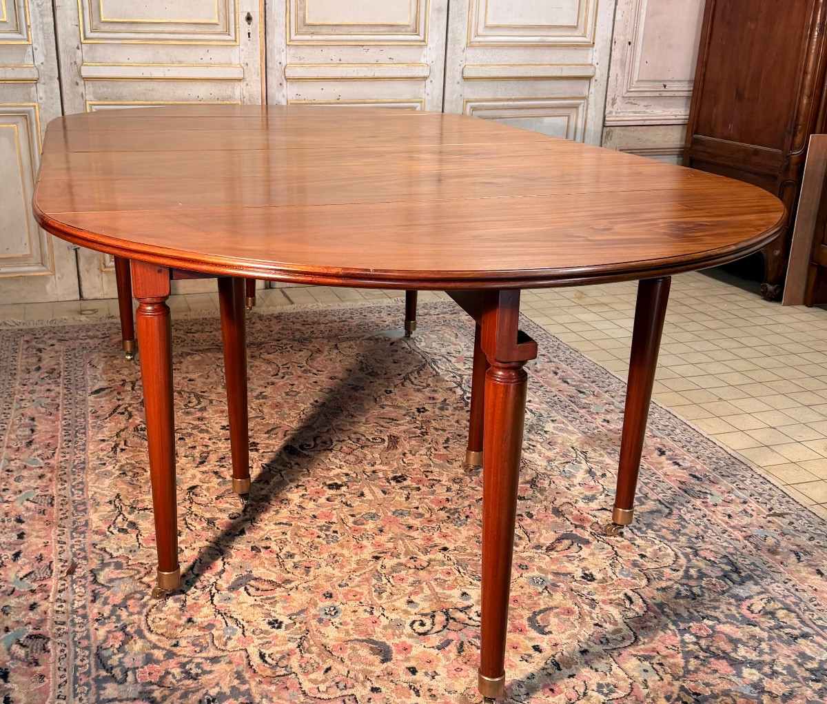 Large Mahogany Dining Table Louis XVI 19th Century-photo-2
