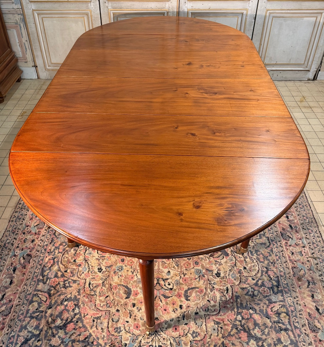 Large Mahogany Dining Table Louis XVI 19th Century-photo-3