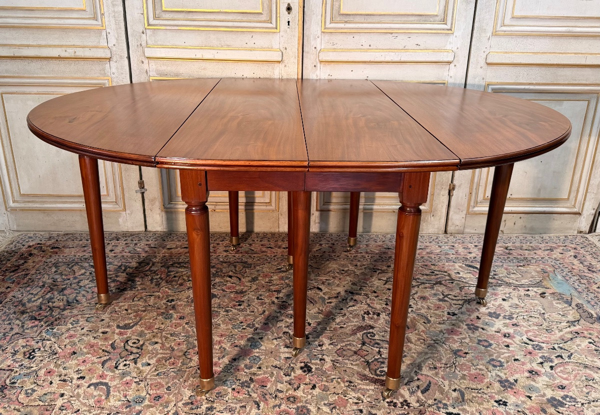 Large Mahogany Dining Table Louis XVI 19th Century-photo-1