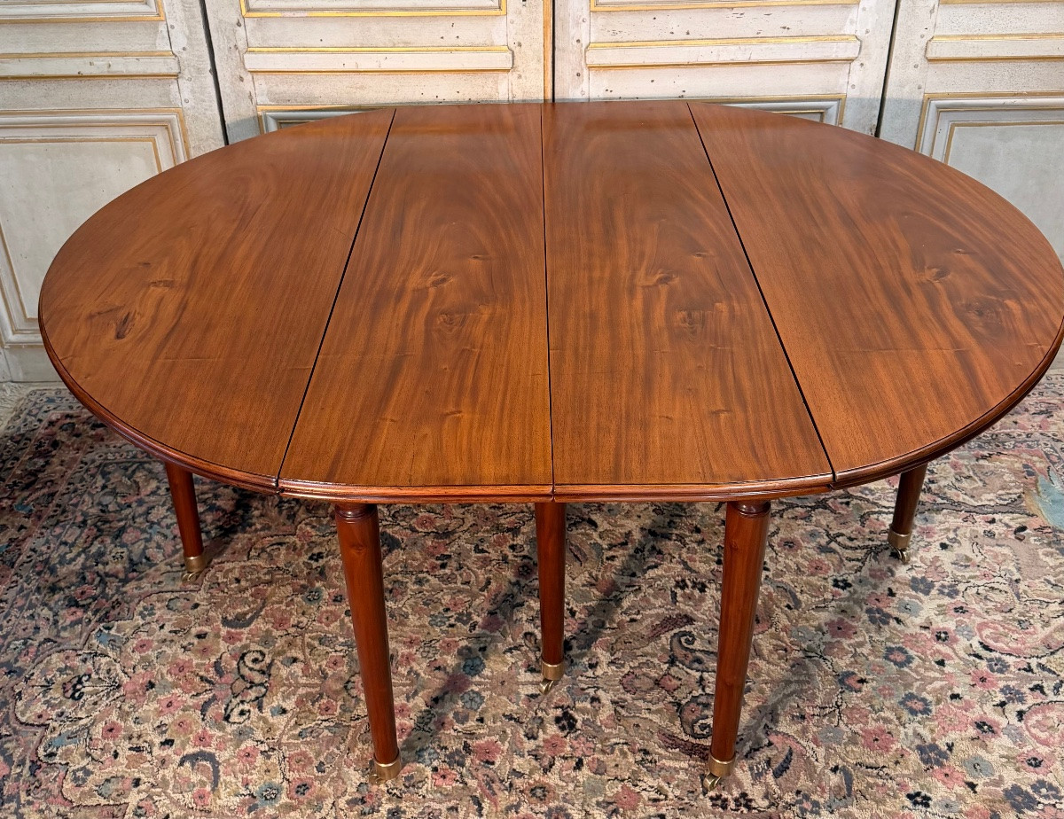 Large Mahogany Dining Table Louis XVI 19th Century-photo-2
