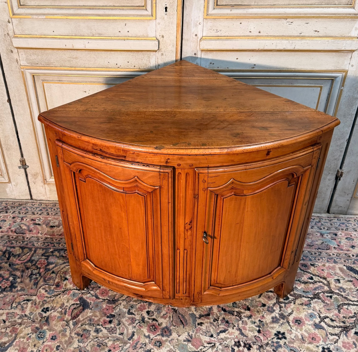 Encoignure galbée d époque Louis XV 18 eme siècle -photo-2