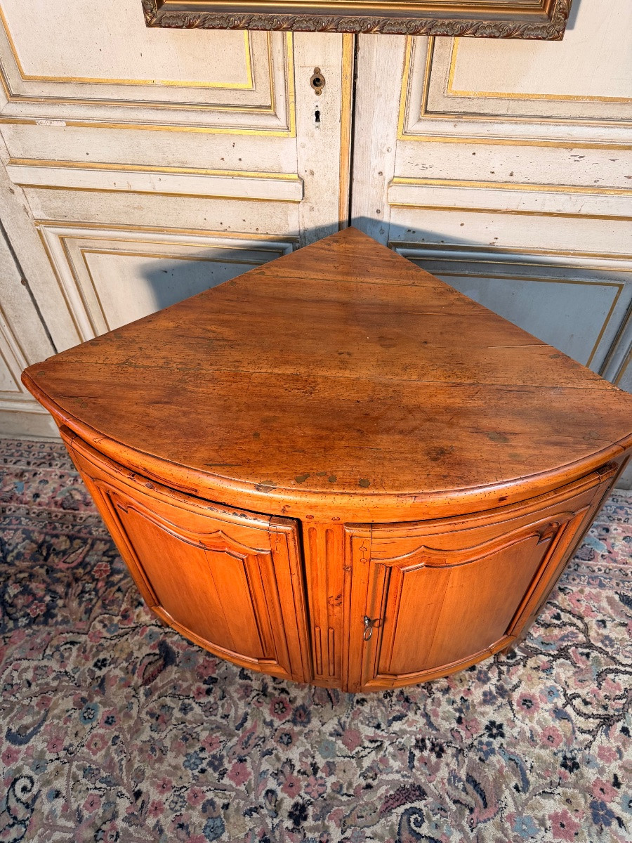 Encoignure galbée d époque Louis XV 18 eme siècle -photo-3