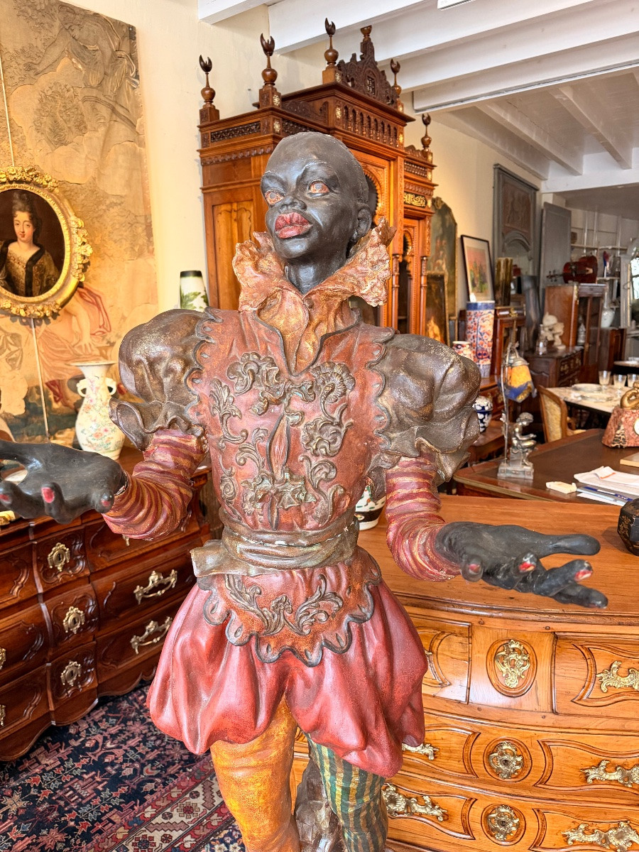 Pair Of Large Venetian Sculptures In Italian Terracotta, Late 19th Century-photo-2