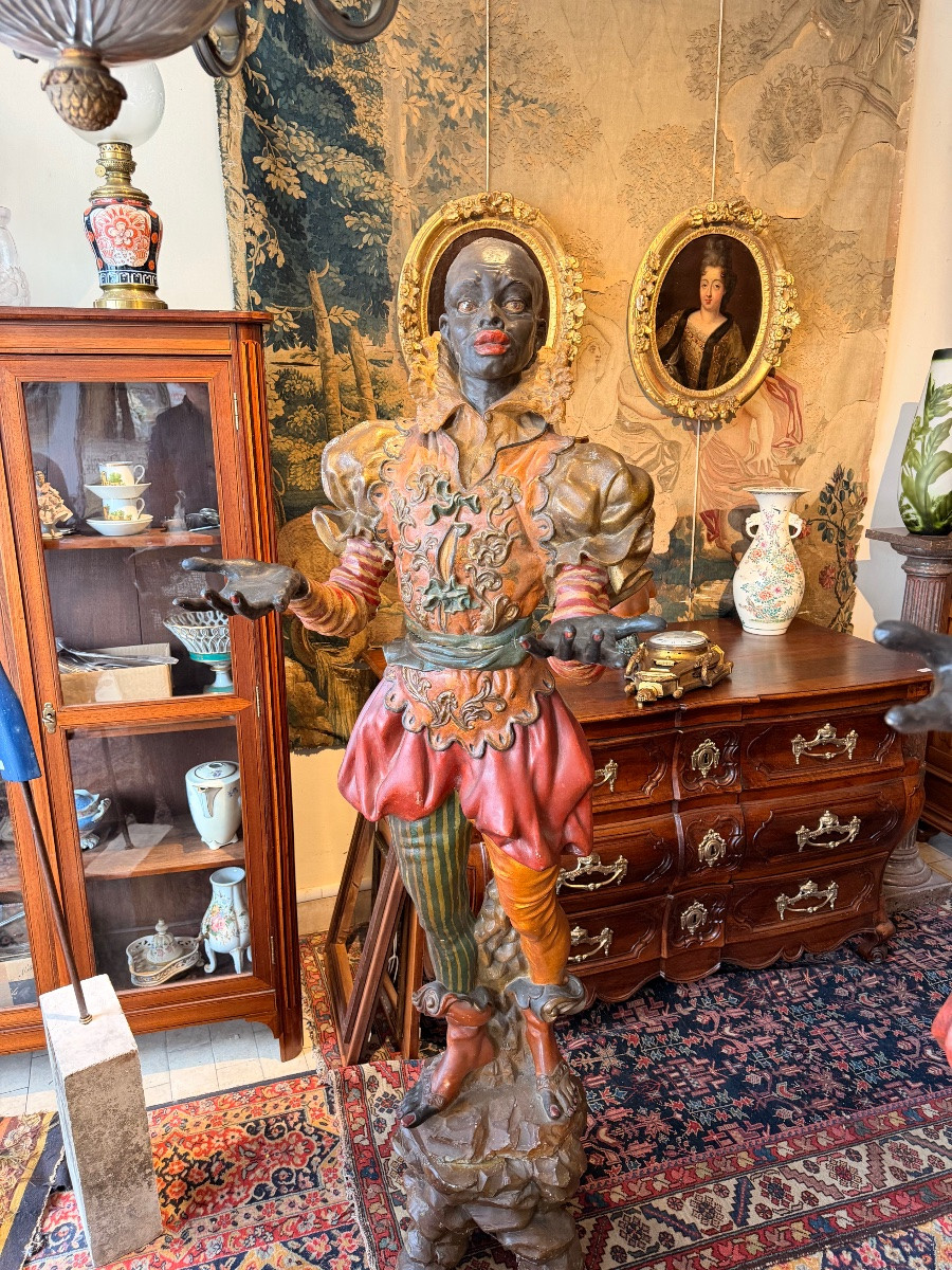 Pair Of Large Venetian Sculptures In Italian Terracotta, Late 19th Century-photo-3