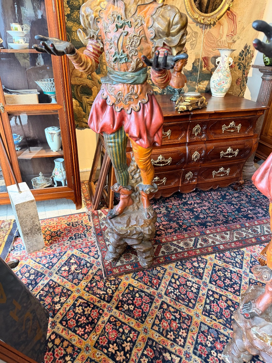 Pair Of Large Venetian Sculptures In Italian Terracotta, Late 19th Century-photo-4