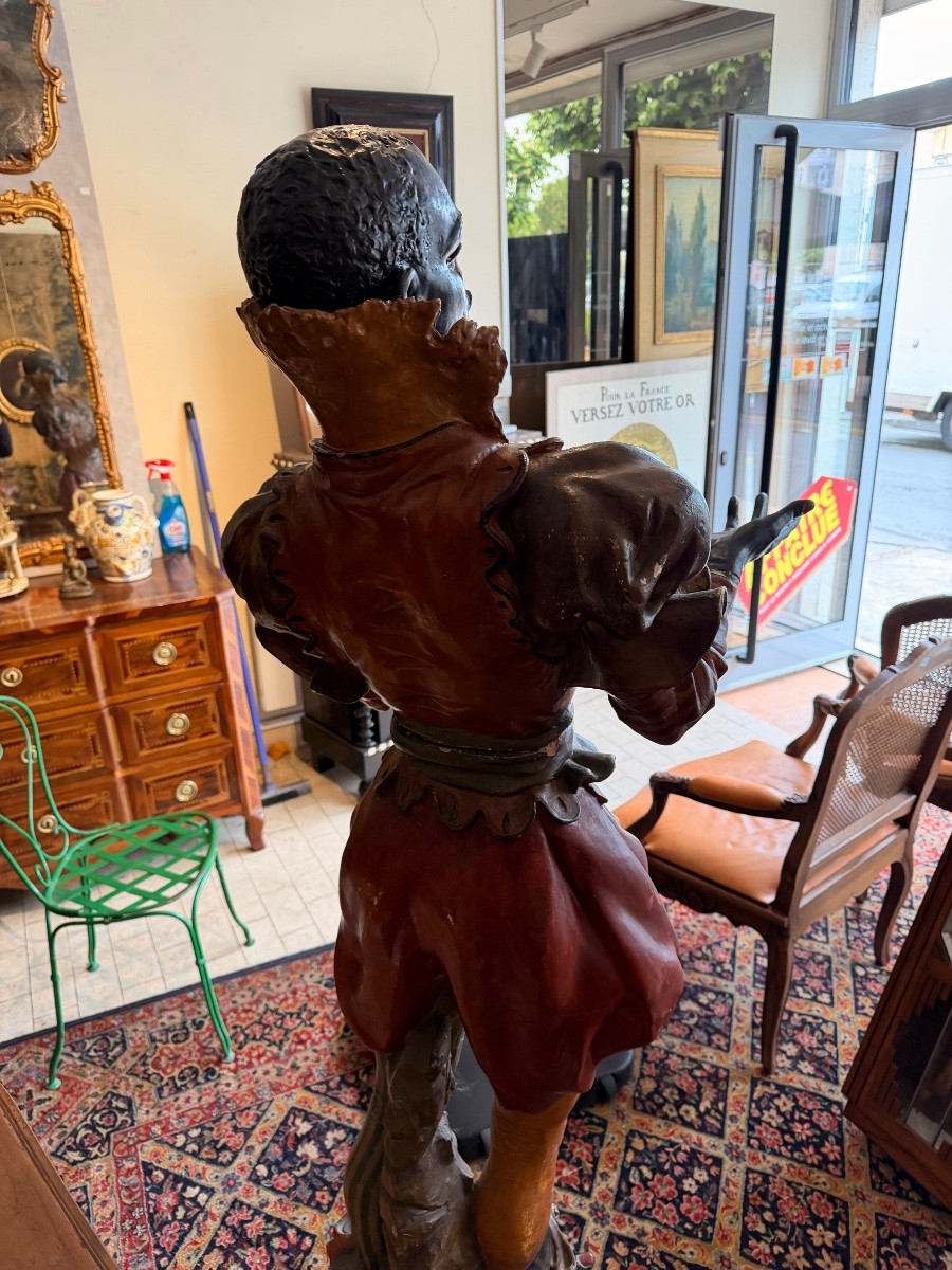 Pair Of Large Venetian Sculptures In Italian Terracotta, Late 19th Century-photo-3