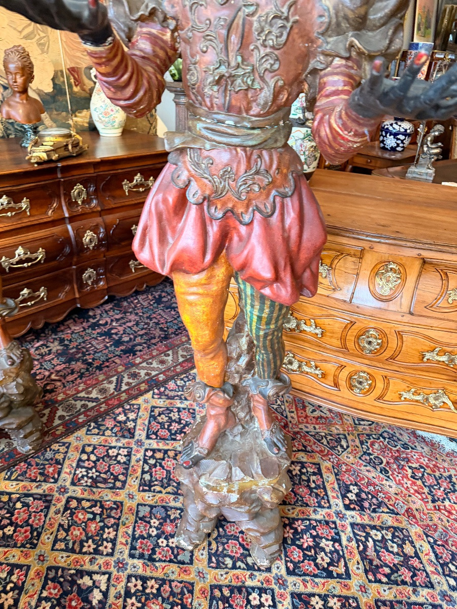 Pair Of Large Venetian Sculptures In Italian Terracotta, Late 19th Century-photo-5