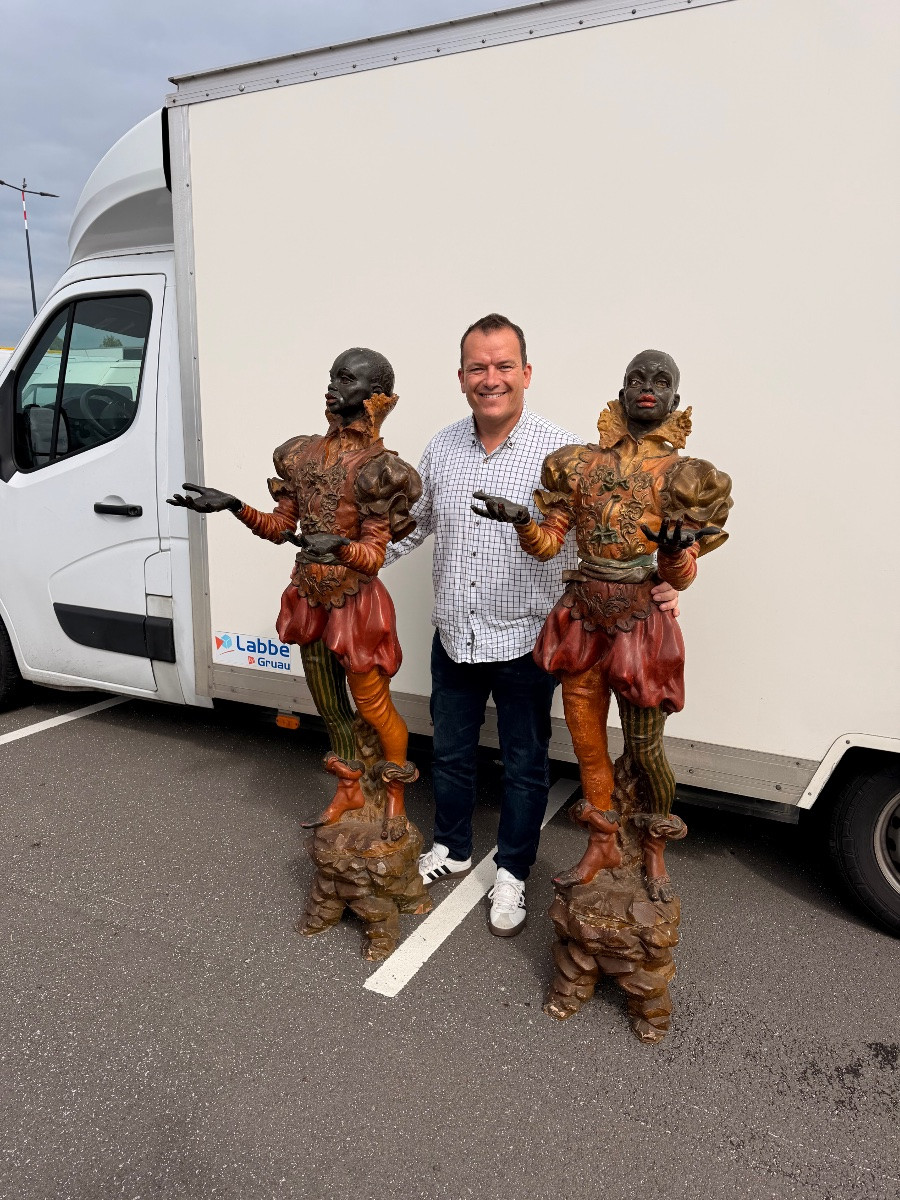 Pair Of Large Venetian Sculptures In Italian Terracotta, Late 19th Century-photo-6