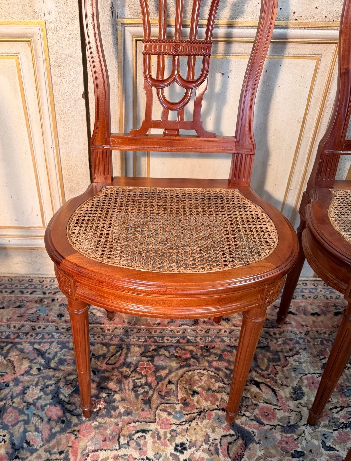 6 chaises en acajou de style Louis XVI modèle de Jacob -photo-4