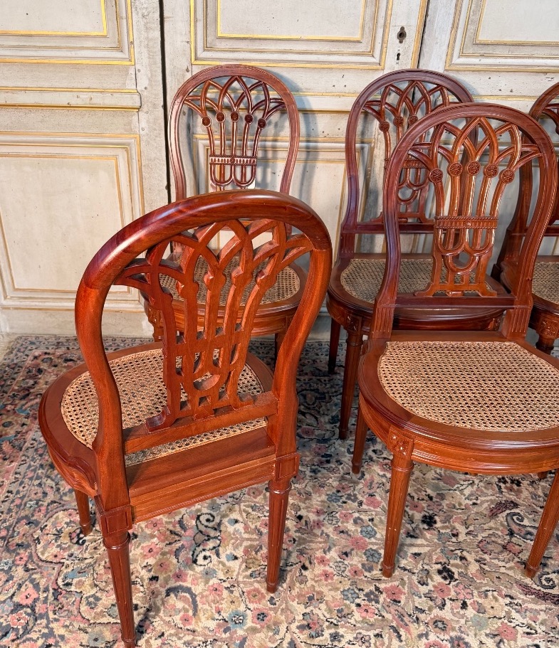 6 chaises en acajou de style Louis XVI modèle de Jacob -photo-2