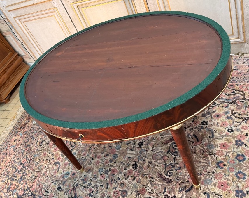 Grande table à jeux en acajou d époque Louis XVI -photo-2